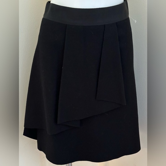 J Crew Black Layered Ruffle Shirt. 80% Wool Elastic Waist Thick Material… - Picture 3 of 14